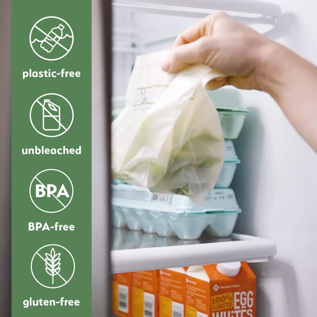 Earth's Natural Alternative Compostable Food Storage Bags Sandwich Size 150 Pack | Plant-Based & BPI Certified - view 5