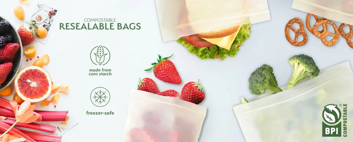 Earth's Natural Alternative Compostable Food Storage Bags Sandwich Size 150 Pack | Plant-Based & BPI Certified - view 7