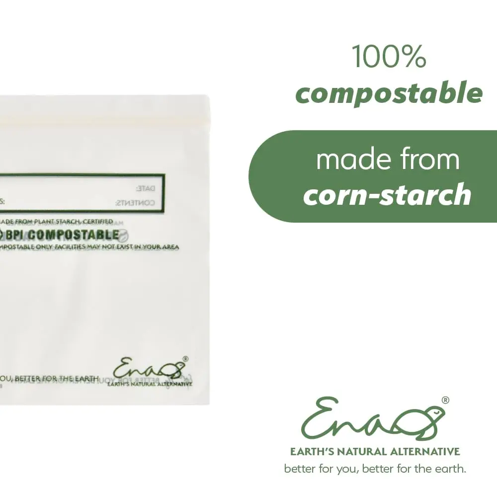 Earth's Natural Alternative Compostable Food Storage Bags Sandwich Size 150 Pack | Plant-Based & BPI Certified - view 3