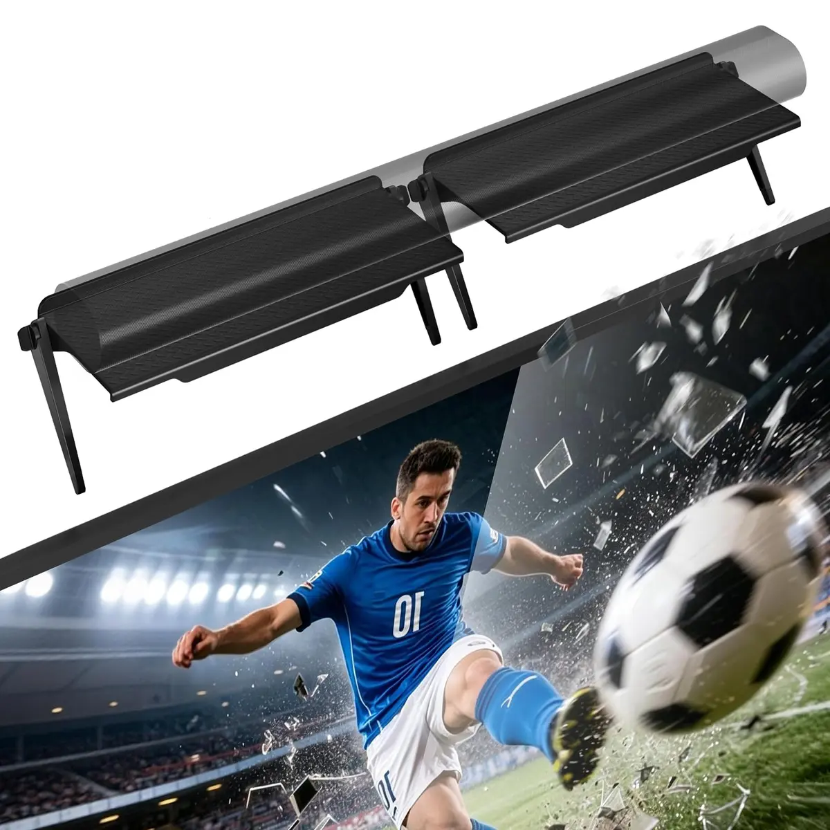 WALI Universal Soundbar Mount, 2 Pack TV Top Shelf 30cm (12 inch) | No Drilling, Holds Up to 6kg - main product image