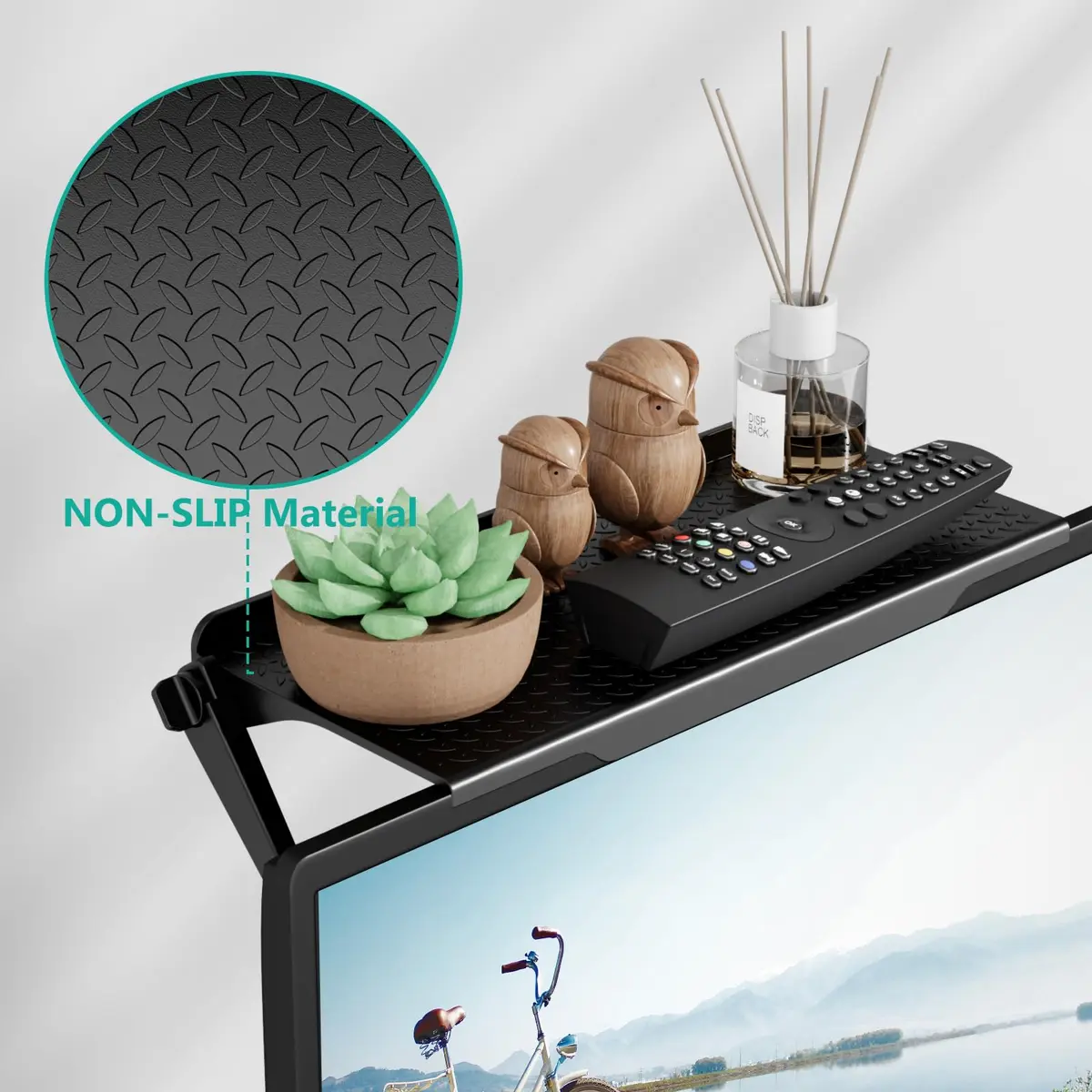 WALI Universal Soundbar Mount, 2 Pack TV Top Shelf 30cm (12 inch) | No Drilling, Holds Up to 6kg - view 6