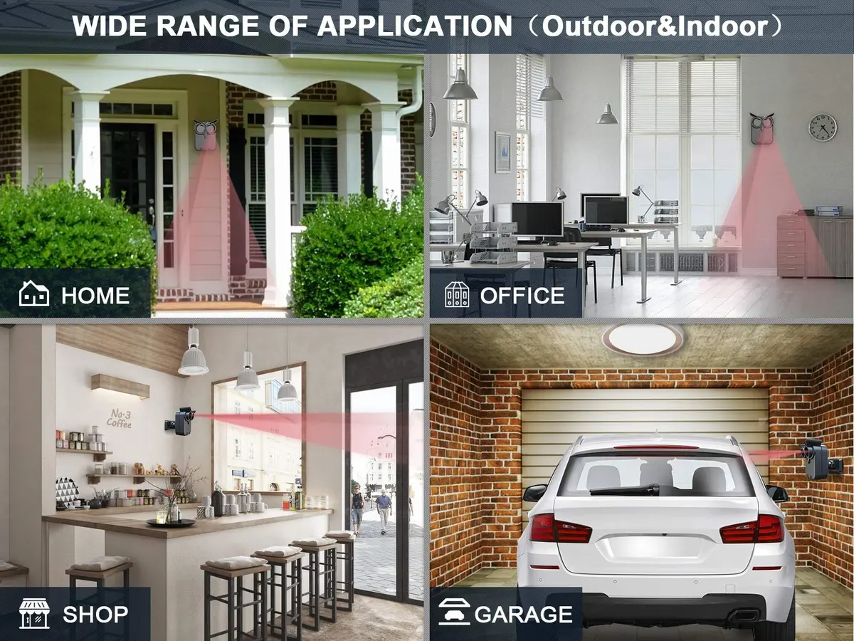 HTZSAFE Long Range Driveway Alarm System with 1 Receiver & 4 Motion Sensors | 1/2 Mile Wireless Transmission - view 3
