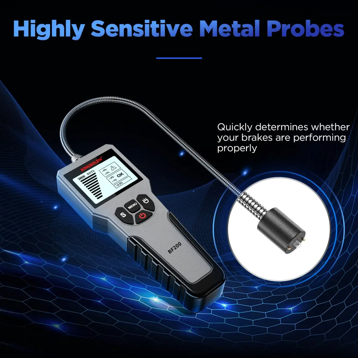KINGBOLEN BF200 Brake Fluid Tester | High Precision Moisture Analyzer with LCD Screen & Audible Alarm - view 7