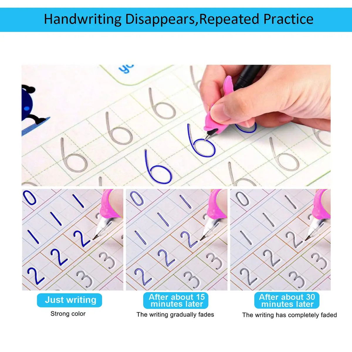 YOUFU Disappearing Ink Pens for Kids | Auto Fade & Water Erasable, 10 Refills, Safe Plastic, Blue Ink, Classic Design - view 4