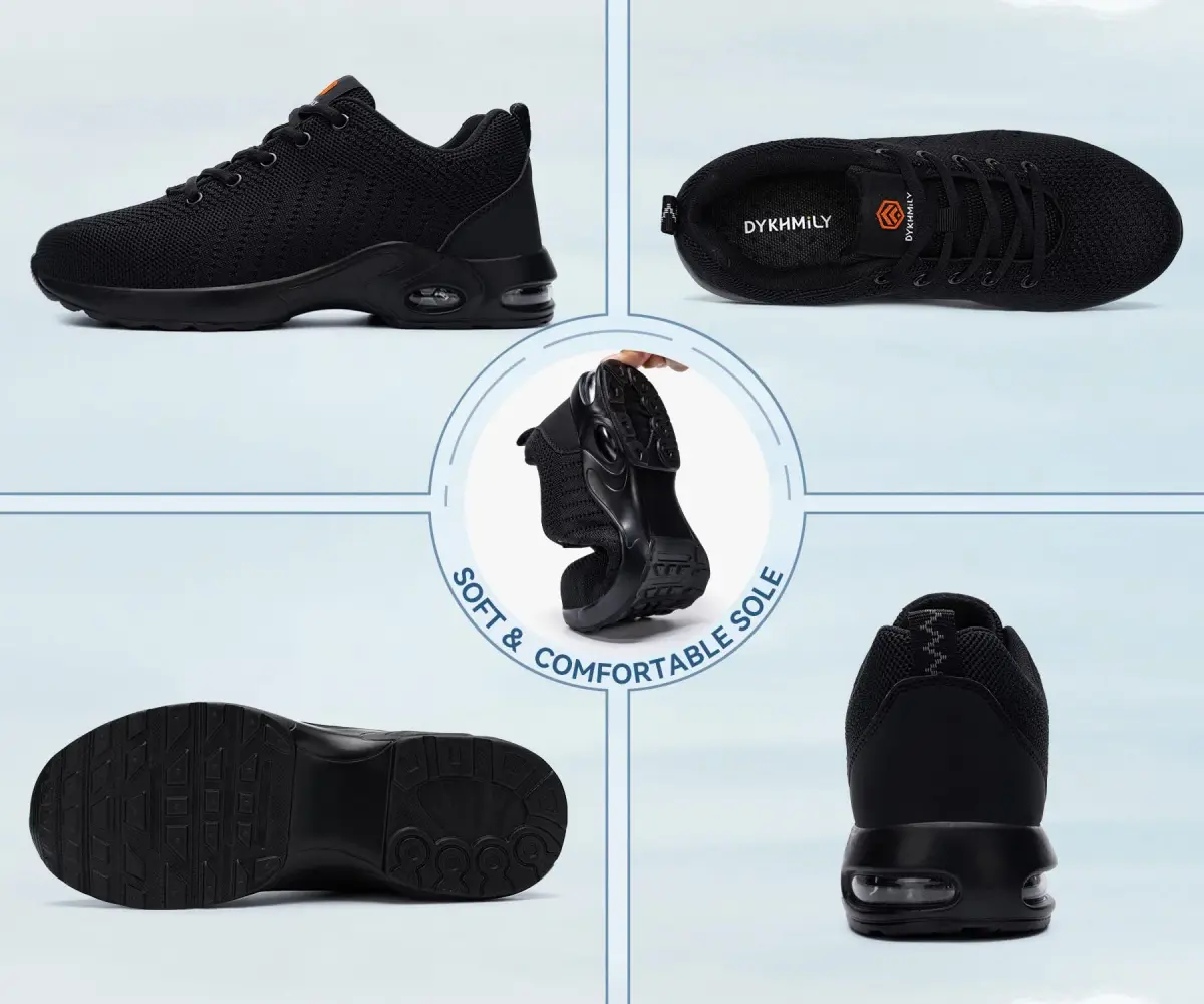 DYKHMILY Steel Toe Work Shoes for Men & Women | 0.8 kg (1.76 lb) | Black - view 5