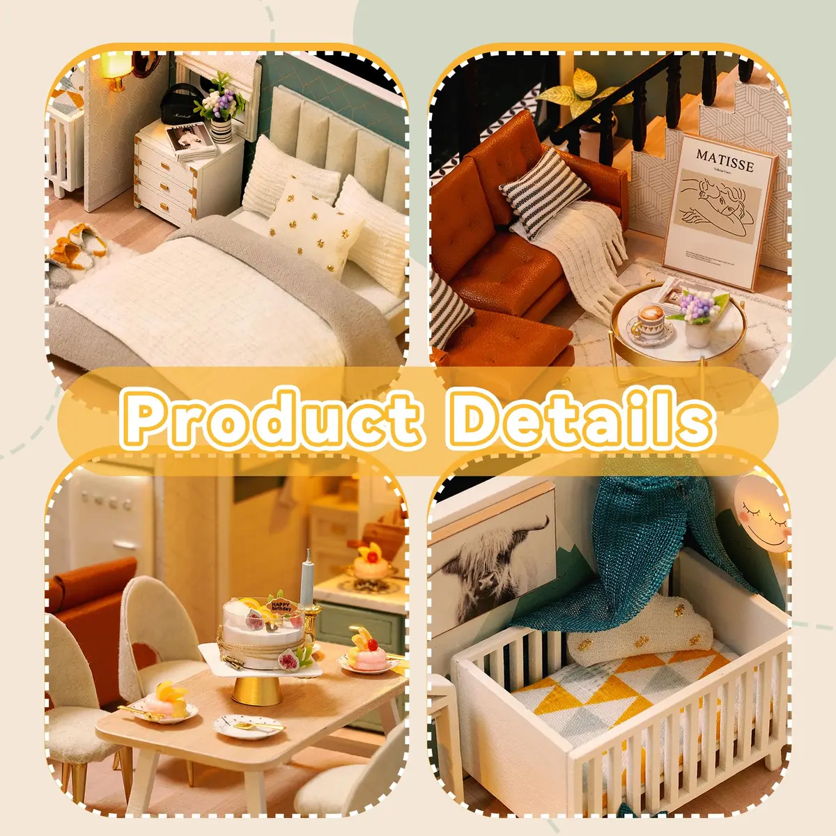 Flever DIY Dollhouse Miniature Kit Creative Room with Loft Apartment Scene, 24cm (9.6in) | For Ages 14+ - view 7