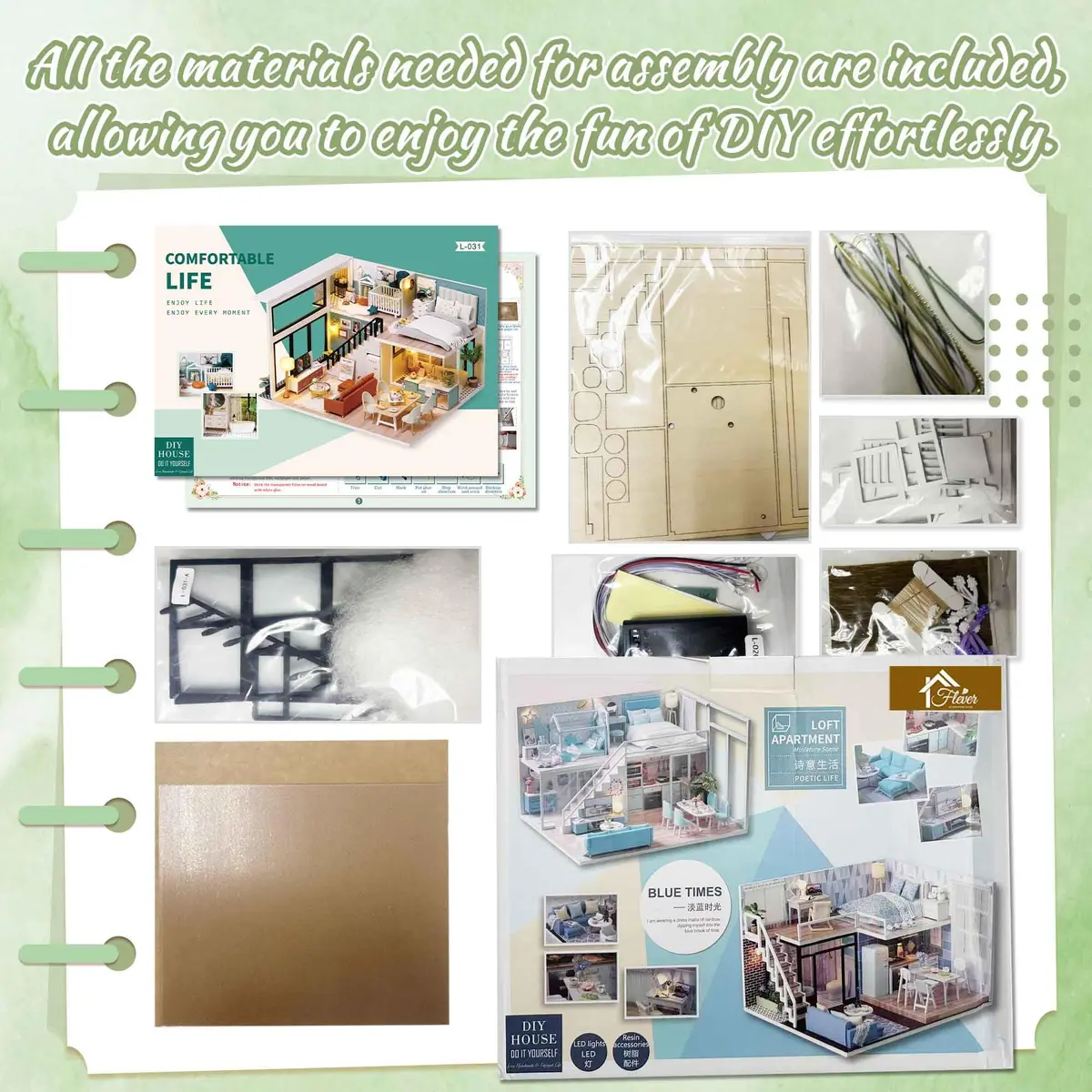 Flever DIY Dollhouse Miniature Kit Creative Room with Loft Apartment Scene, 24cm (9.6in) | For Ages 14+ - view 4