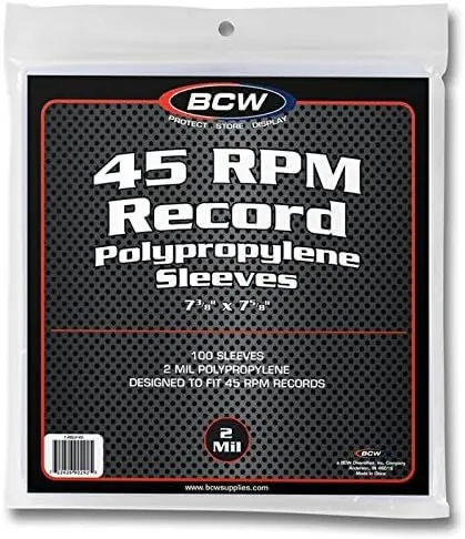 BCW 45 RPM Vinyl Record Sleeves, 2 Mil Polypropylene, Clear, 200 Count | Protects 7-Inch Records in Original Jackets - view 6