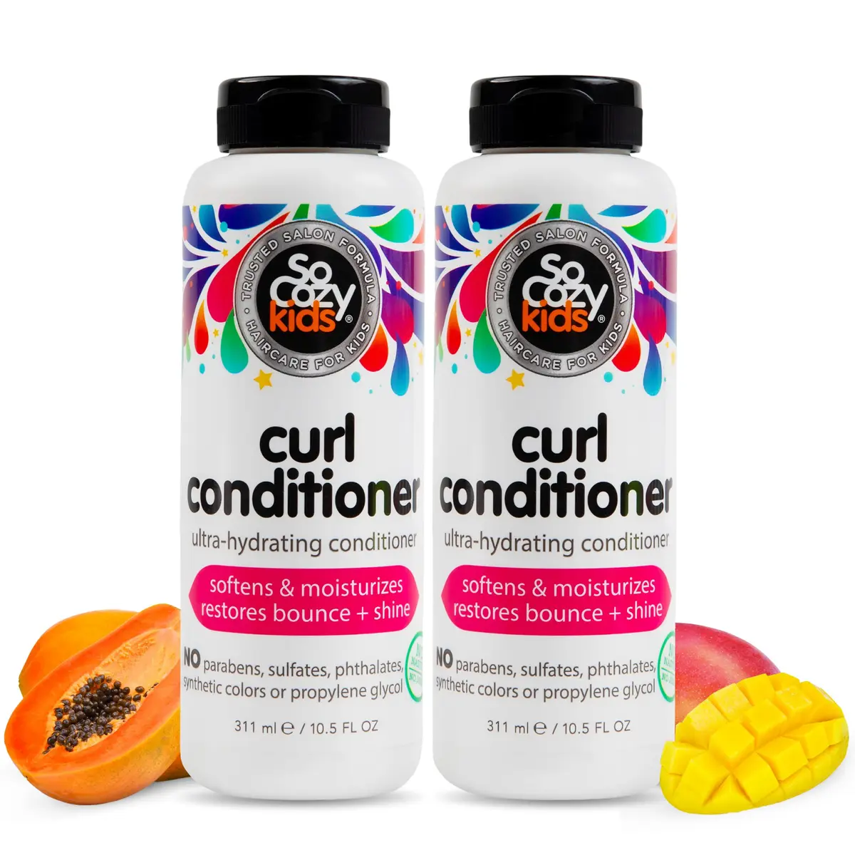 SO COZY Curl Conditioner for Kids Curly Hair 21 Fl Oz (621ml) | Softens Dry & Unruly Curls with Mango Seed Butter, Rice Protein & Papaya Extract - main product image