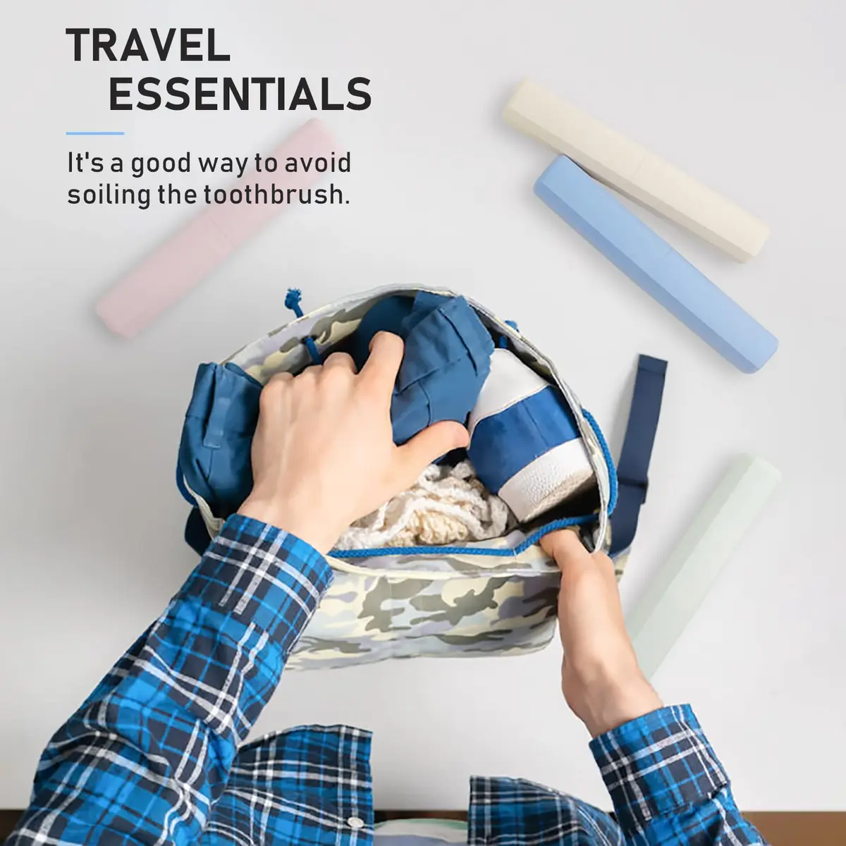 Mulbozy 4 Packs Portable Travel Toothbrush Case | Breathable Plastic Holder for Home, Travel, Camping, School - view 5