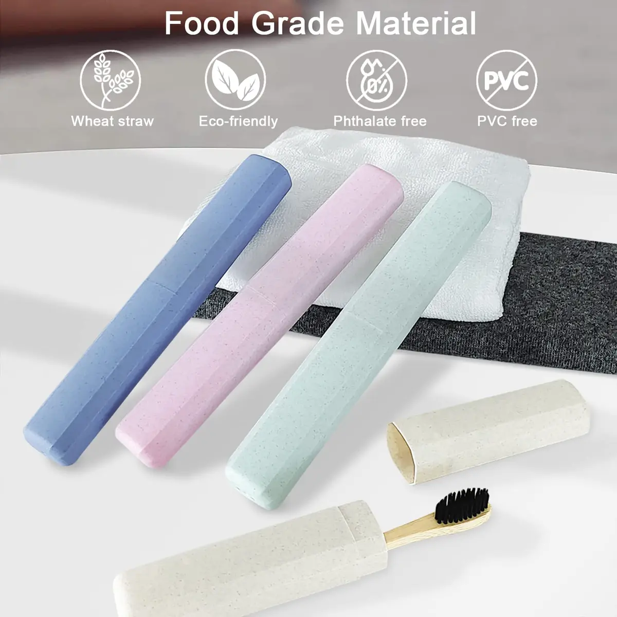 Mulbozy 4 Packs Portable Travel Toothbrush Case | Breathable Plastic Holder for Home, Travel, Camping, School - view 2