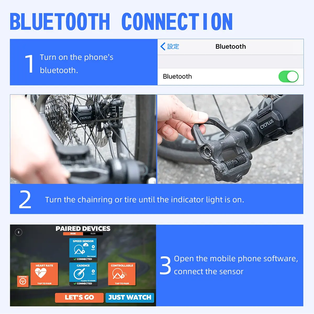 CYCPLUS C3 Speed & Cadence Sensor x2 | Bluetooth & ANT+ Waterproof 38mm×29.5mm×9.5mm - view 6