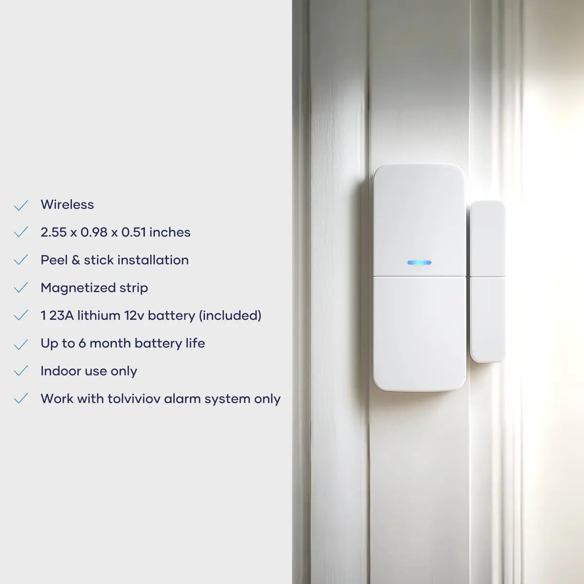 tolviviov Wireless Entry Sensor Pack of 1 | Compatible with tolviviov Home Security System - view 2