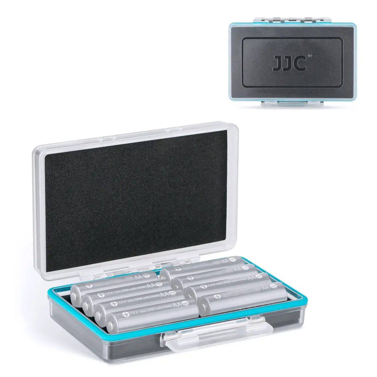 JJC AA Battery Case Holder, Storage Organizer for 8 Double A/14650 Battery | Compact, Durable & Water-Resistant - main product image
