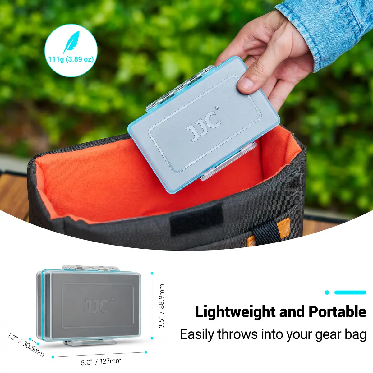 JJC AA Battery Case Holder, Storage Organizer for 8 Double A/14650 Battery | Compact, Durable & Water-Resistant - view 6
