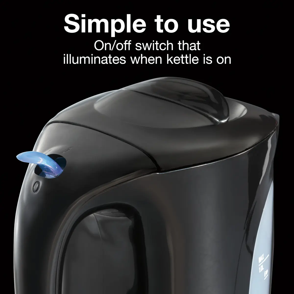 Proctor Silex 1 Liter Electric Tea Kettle Water Boiler & Heater | Fast Boiling 1000W, Detachable Cord, Auto Shutoff, Boil-Dry Protection, Black - view 5