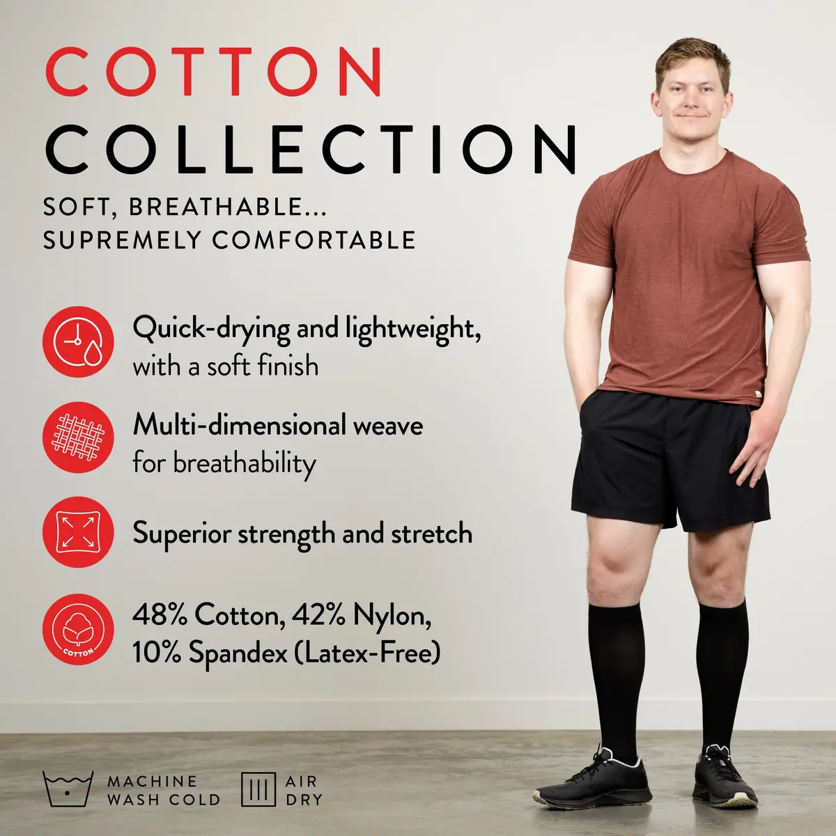 VIM&VIGR 30-40 mmHg Cotton Compression Socks Heathered Navy S/M Wide Calf | Extra Firm Graduated Pressure for Heavy Legs - view 5