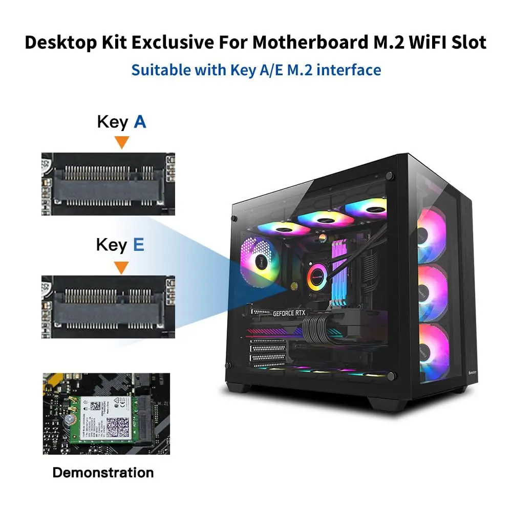 REKONG AX210 WiFi 6E M.2 Desktop Card 5400Mbps 6GHz | High-Speed Wireless Adapter - view 6