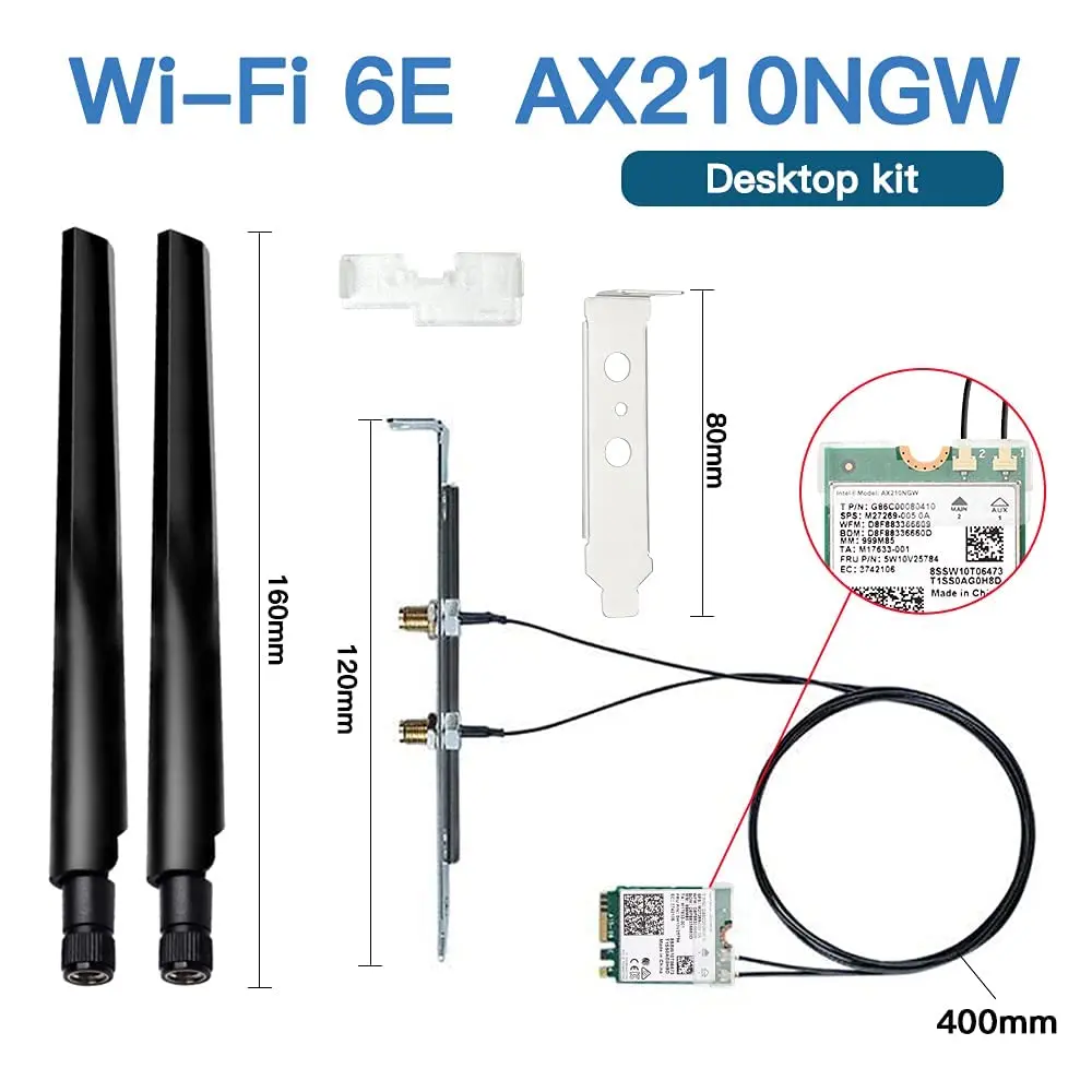REKONG AX210 WiFi 6E M.2 Desktop Card 5400Mbps 6GHz | High-Speed Wireless Adapter - view 8