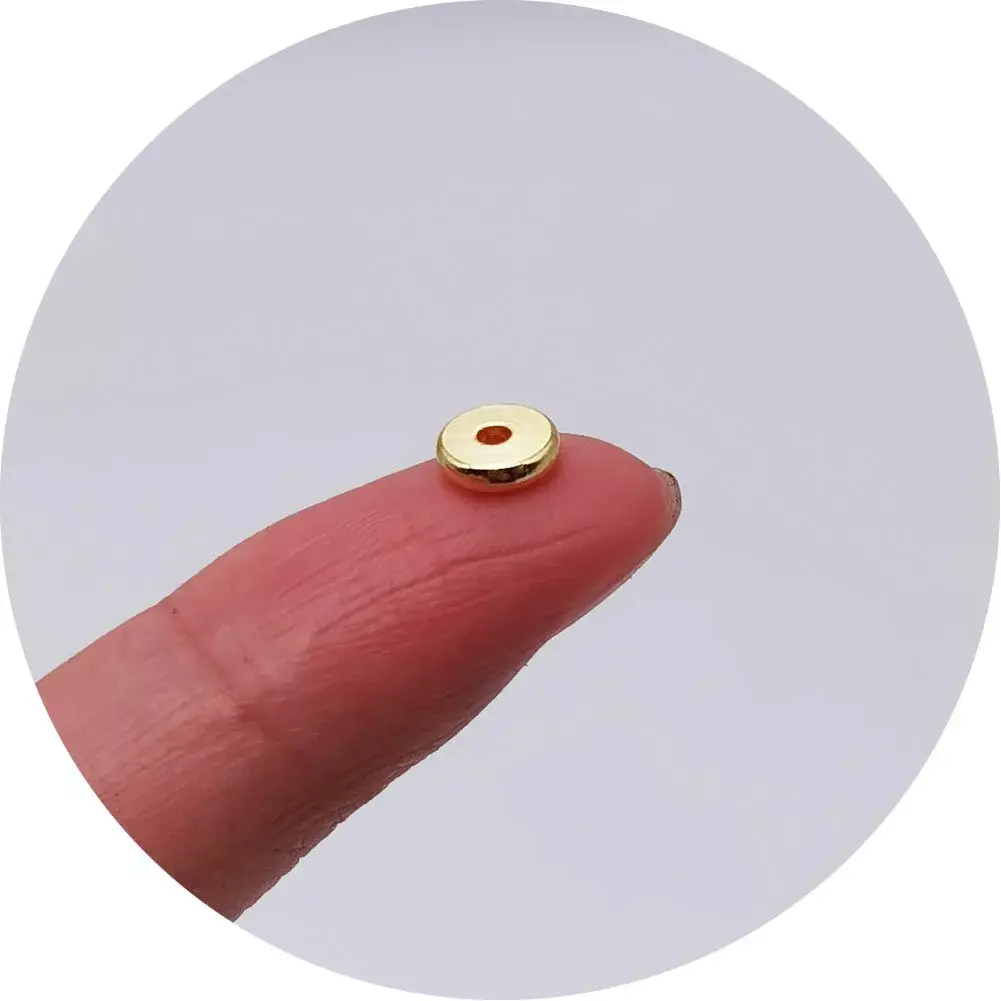 INSPIRELLE 100pcs 6mm Yellow Gold Plated Brass Heishi Beads | Add Sparkle to Designs - view 3