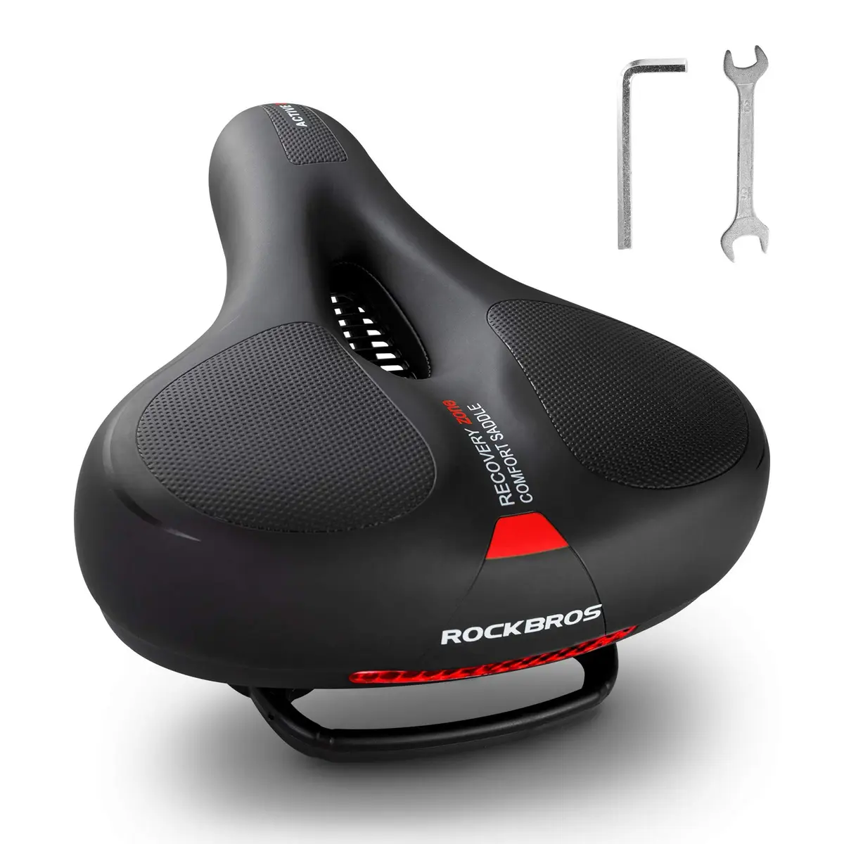 ROCKBROS Women's Bike Saddle Ergonomic Wide Seat Waterproof Cushion | Comfortable, Waterproof & Reflective for Long Rides - main product image