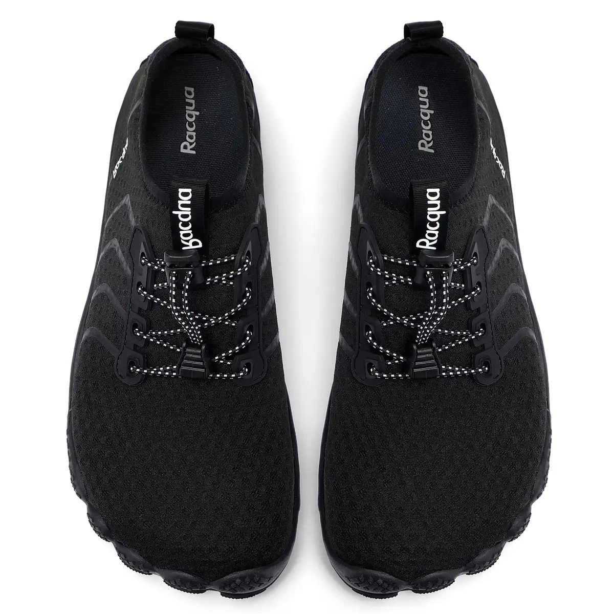 Racqua Water Shoes Quick Dry Barefoot Beach Aqua Sport Swim Surf Pool Hiking Diving Walking for Men Women Black 12 W/11 M | Ultra-light, flexible, quick-dry - view 4