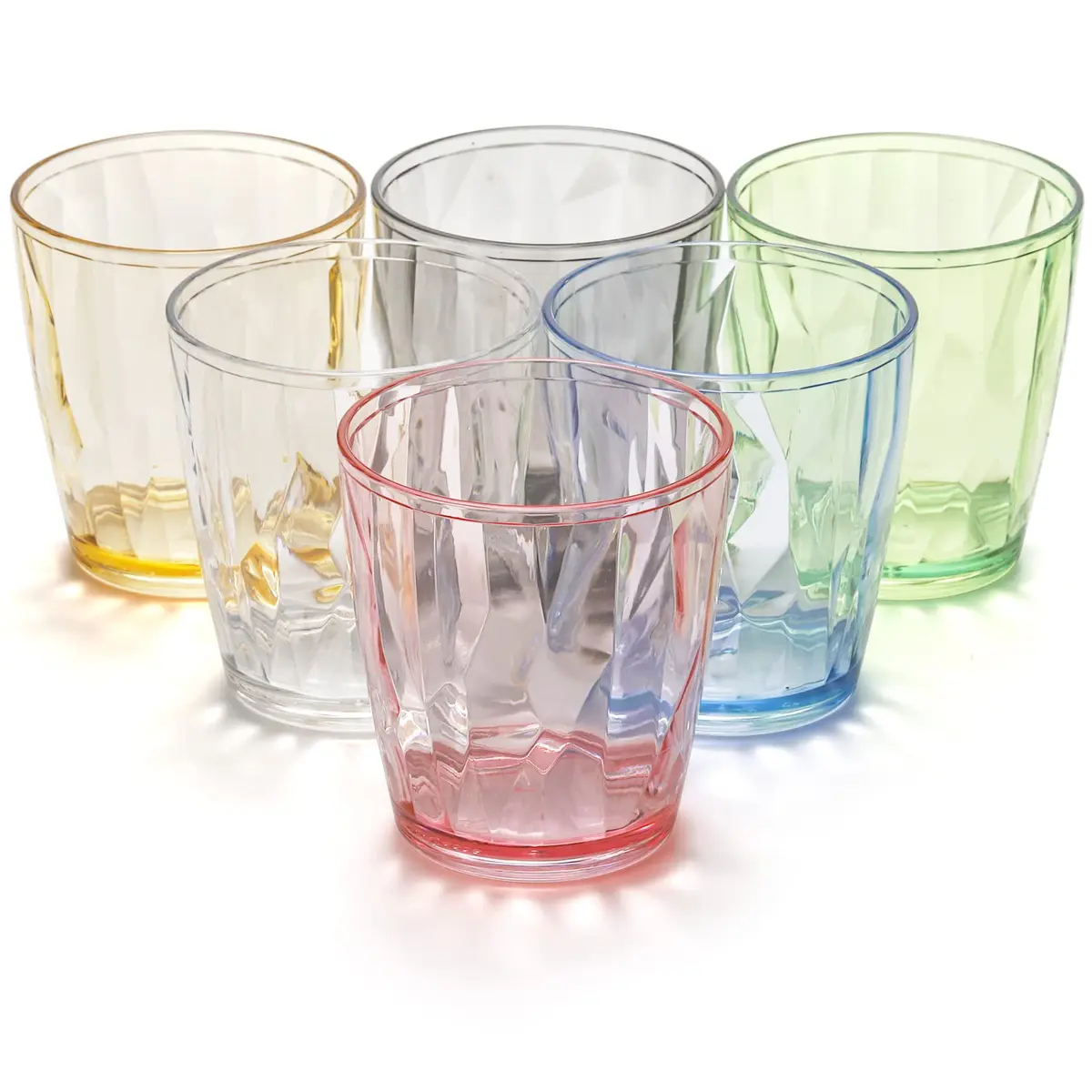 Hedume Set of 6 Premium Plastic Drinking Glasses 10.5 Oz | Stackable, BPA Free, Assorted Colors - view 2