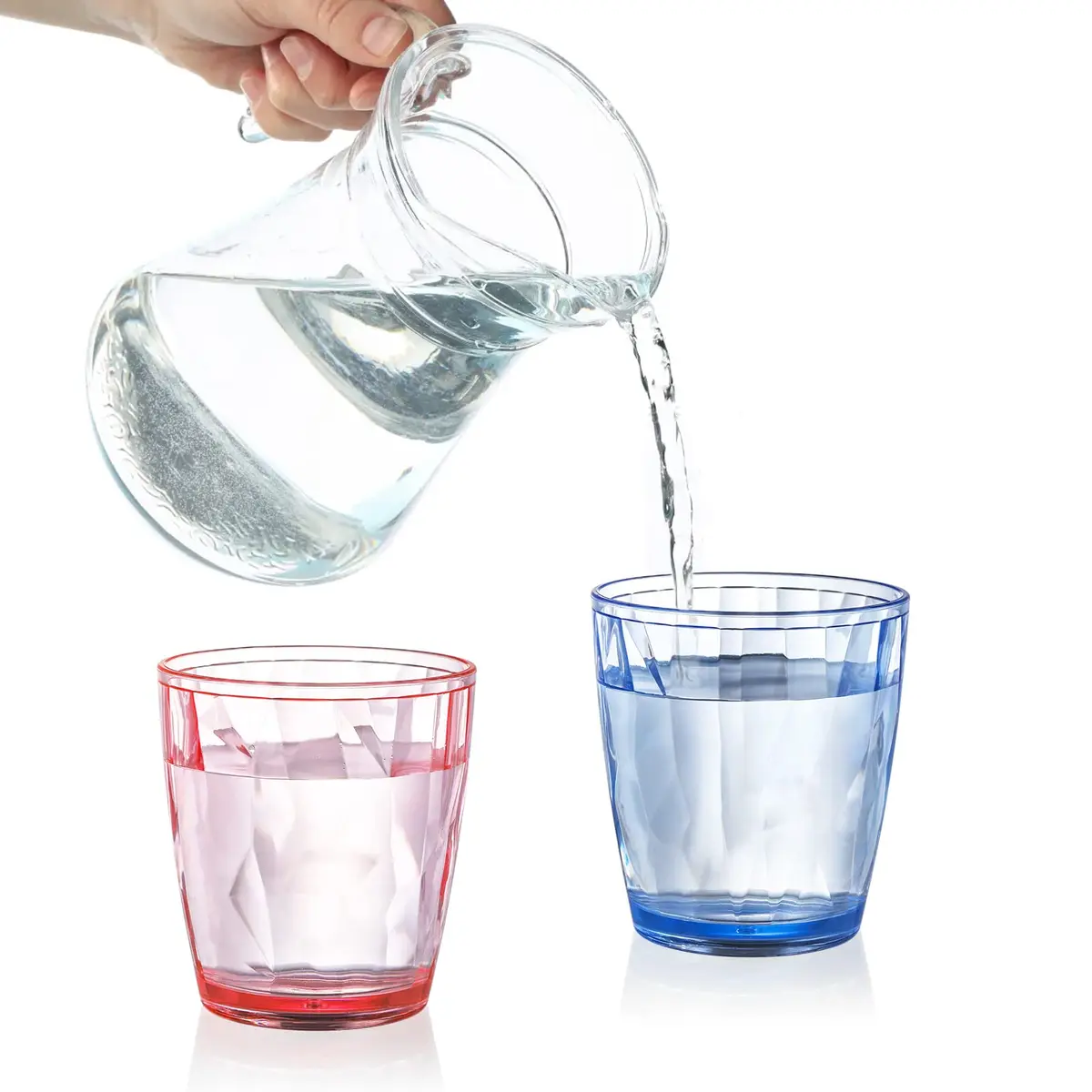 Hedume Set of 6 Premium Plastic Drinking Glasses 10.5 Oz | Stackable, BPA Free, Assorted Colors - view 3
