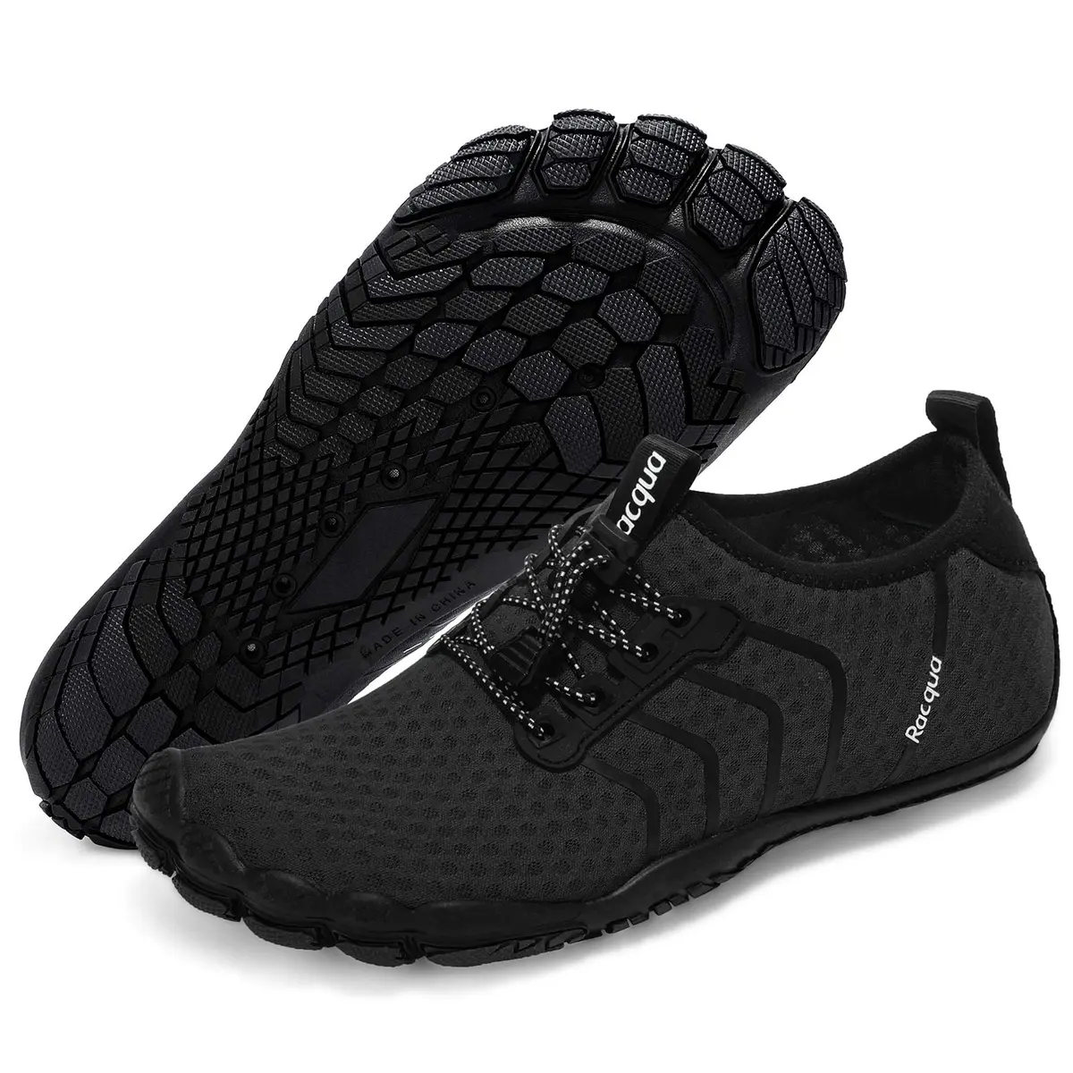 Racqua Water Shoes Quick Dry Barefoot Shoes for Men Women Black 15W/14M | Ultra-Grip, Lightweight, Water-Flowing Design - main product image