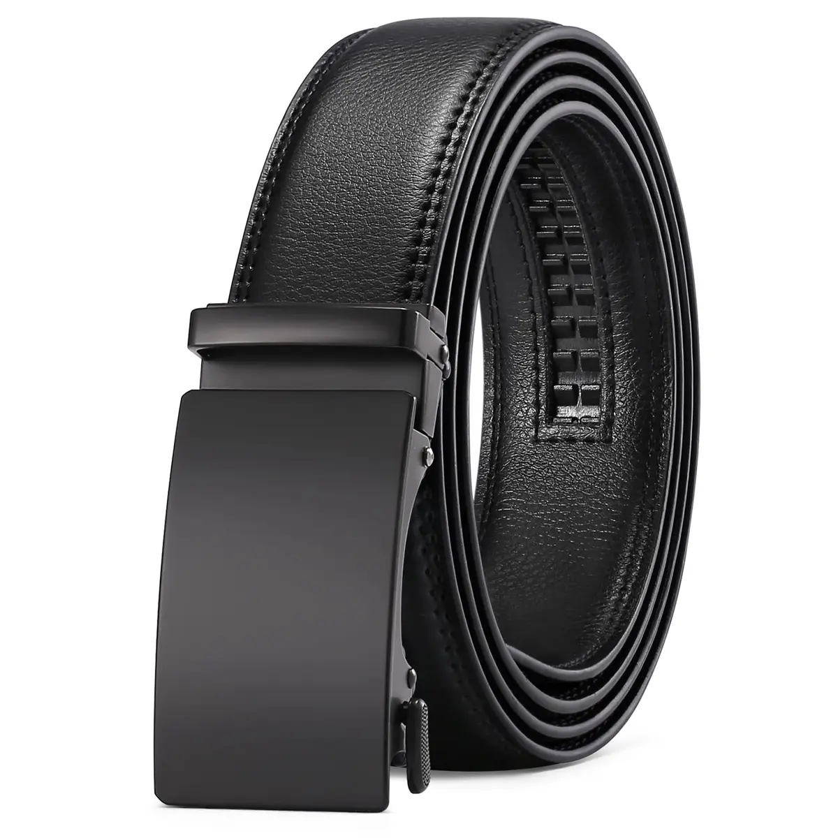 SENDEFN Men's Leather Belt Automatic Ratchet Buckle for Dress Casual | Trim to Fit with Gift Box - main product image