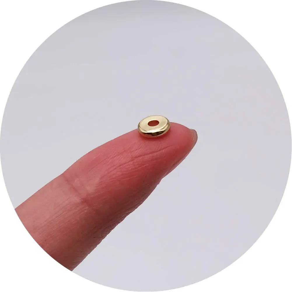 INSPIRELLE Pale Gold Plated Brass Spacer Beads 6mm (100pcs) | Smooth Rondelle Beads for Jewelry Making - view 3