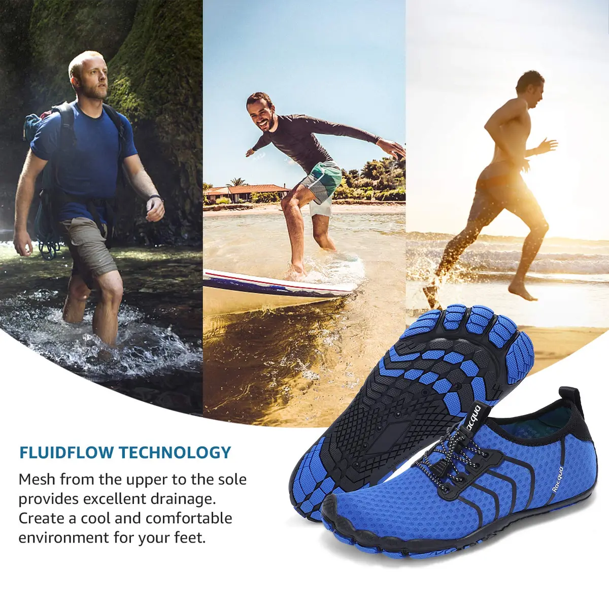 Racqua Water Shoes 13 Women / 12 Men | Quick Dry Barefoot Aqua Sport Footwear - view 6