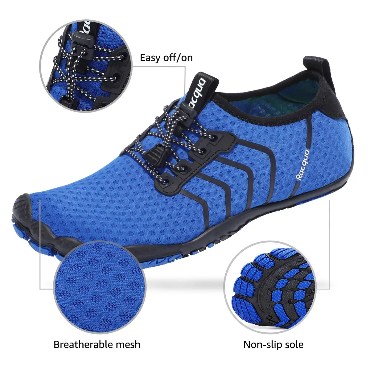 Racqua Water Shoes 13 Women / 12 Men | Quick Dry Barefoot Aqua Sport Footwear - view 3
