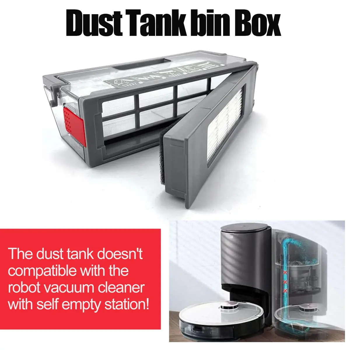 Chuancheng Dust Bin Box for ECOVACS Deebot T8 N8 T5 N5 950 Robotic Vacuum Cleaner | 209g (0.46lb) - view 2