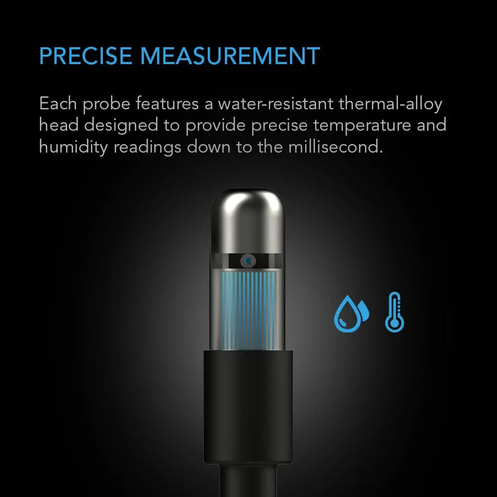 AC Infinity Controller Sensor Probe Stainless Steel 1" Climate Detector | Precise Temp & Humidity Readings - view 2
