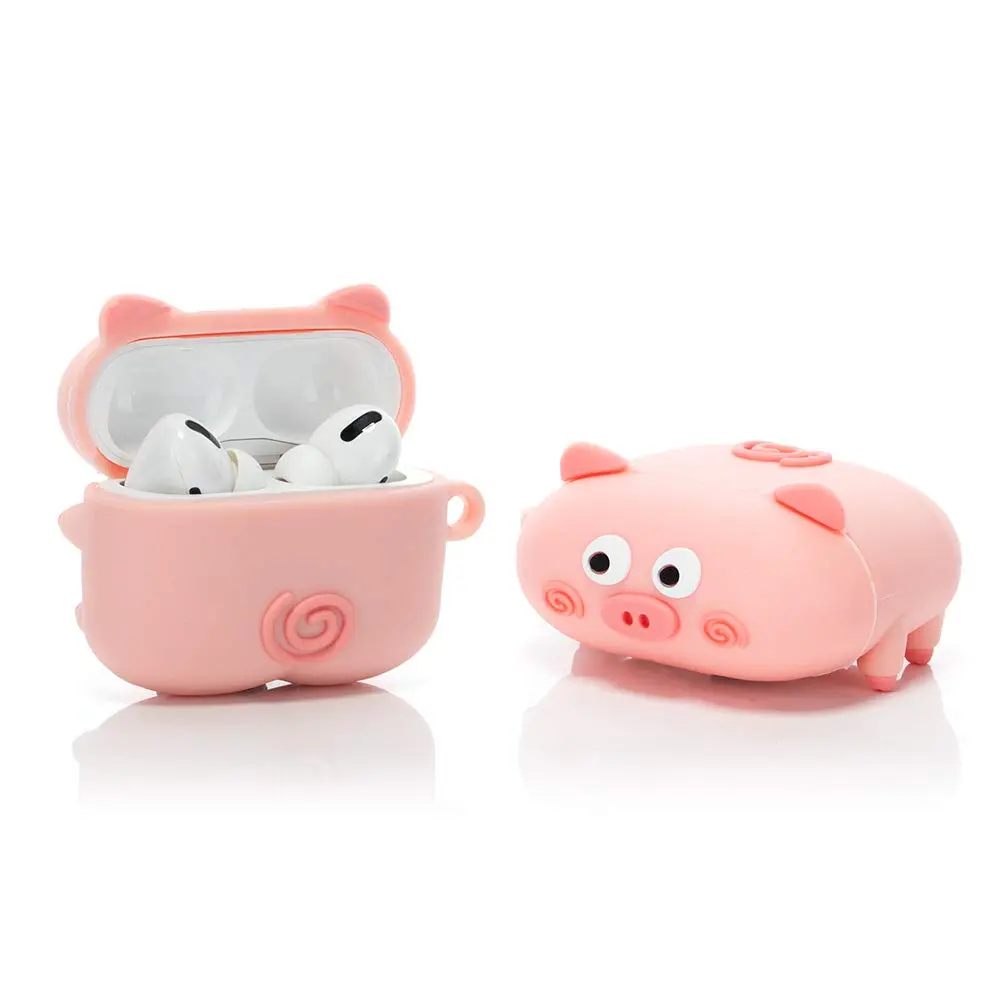 LEWOTE Pink Silicone Case for Apple Airpods Pro & Pro 2 | Cute Animal Pet Cover (Impact Absorbent Elastomers, Impact & Scratch Resistant, 5g) - main product image