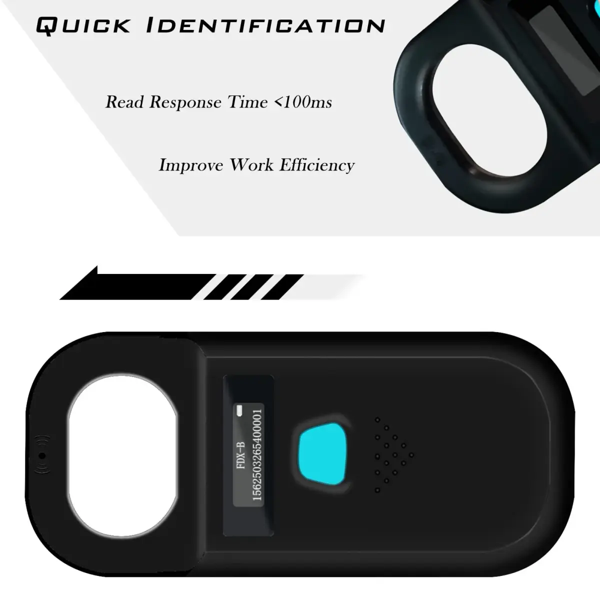 Smoostart Pet Microchip Scanner Black | ISO11784/ISO11785/FDX-B/ID64/EMID Reader with Data Storage & OLED Display - view 4
