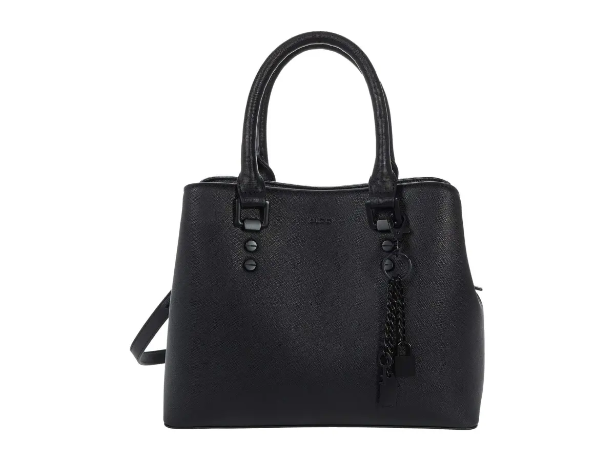 ALDO Legoirii Tote Bag Black Medium | Stylish Faux Leather Handbag with Detachable Strap - main product image