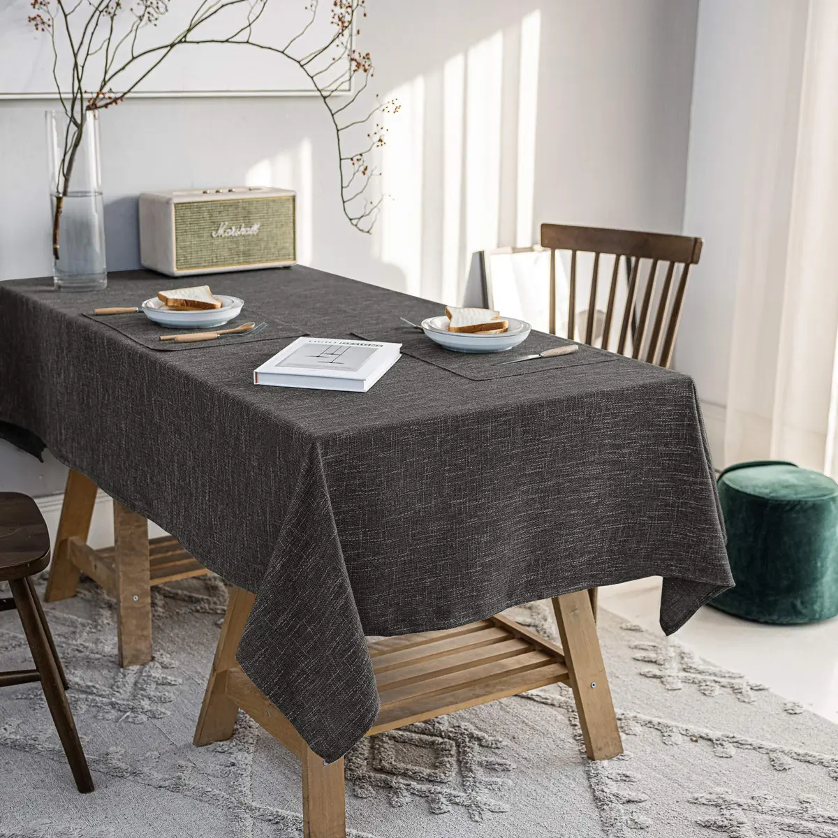 JSFLY Waterproof Linen Tablecloths Rectangle Dining 54"x120" | Waterproof & Easy Care - main product image