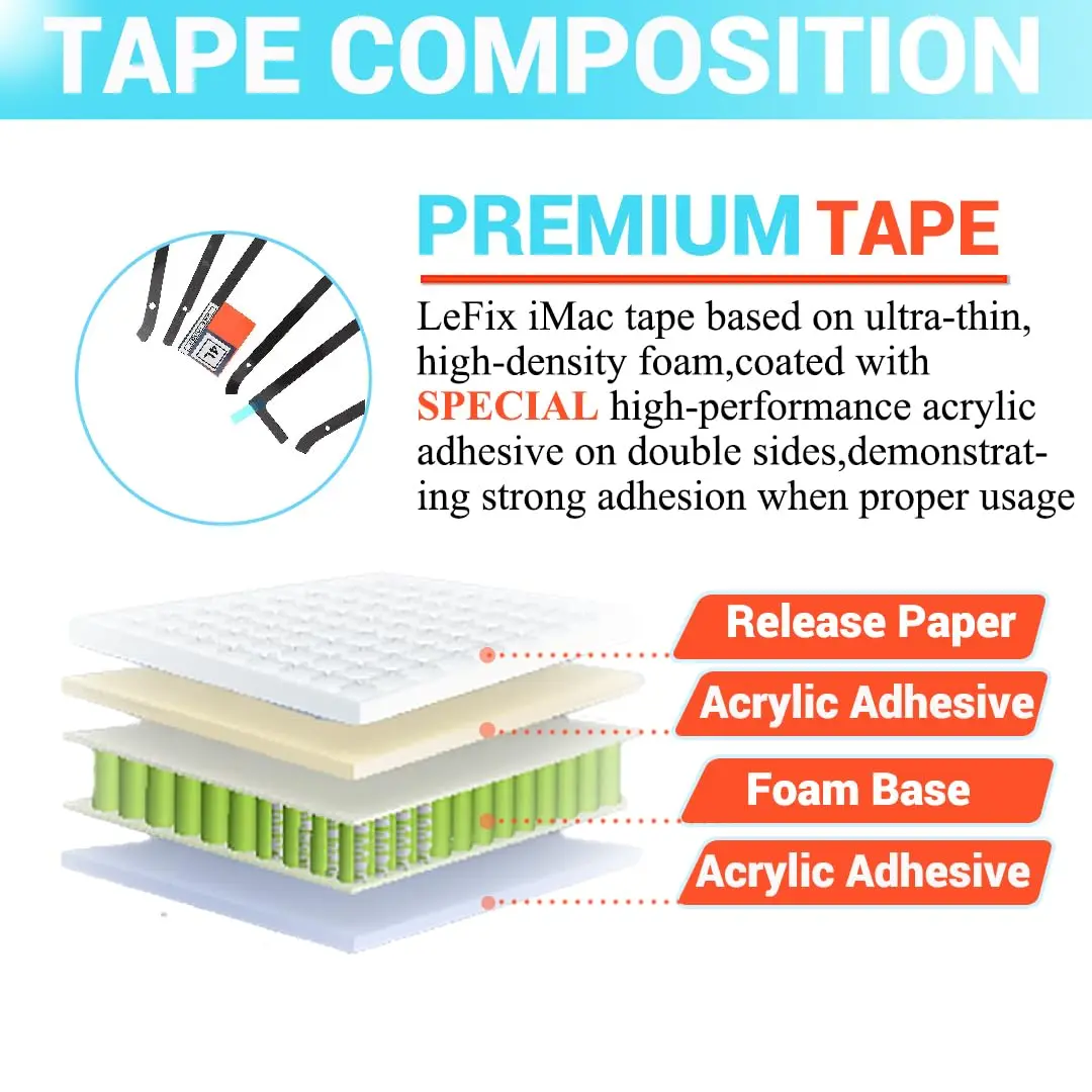 LeFix Replacement Very High Bond(VHB) Display Adhesive Tape Kit+Opening Cut Wheel Tool Kit for iMac (Retina 5K, 27-inch, 2017) | iMac (Retina 5K, 27-inch, 2019) - view 2