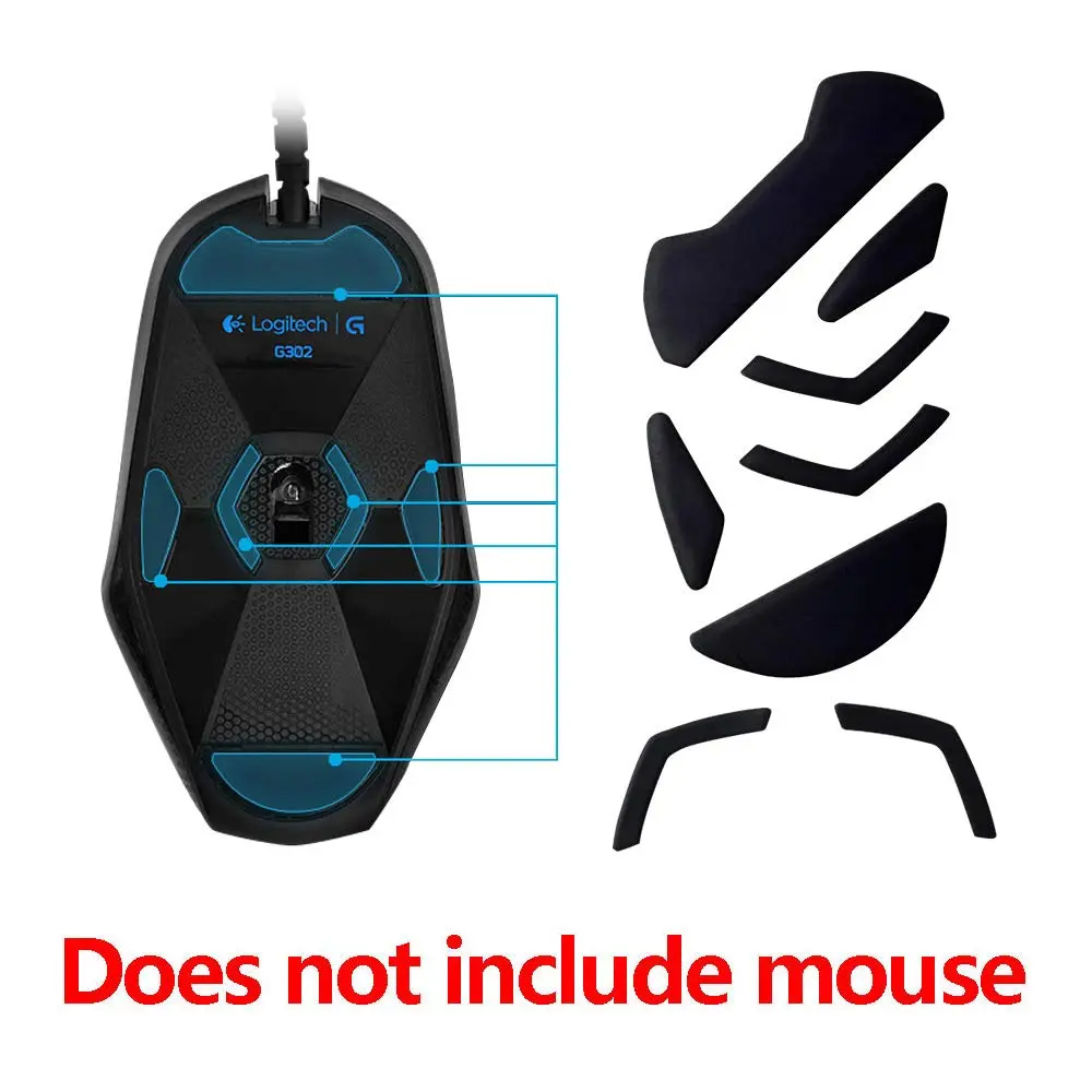 HUYUN Mouse Skates Pads Compatible for Logitech G302 & G303 | Smooth PTFE & Rubber Glide (0.6mm) | Gaming Performance - view 4