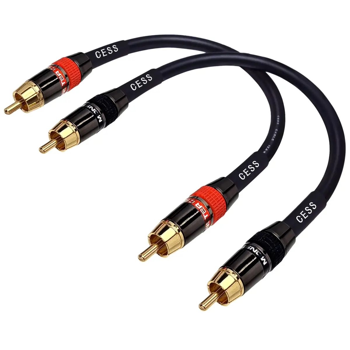 CNCESS Low Noise 12 Gauge Premium RCA Audio Cable 0.3m (1 Foot) | Shielded for EMI/RFI Protection - main product image