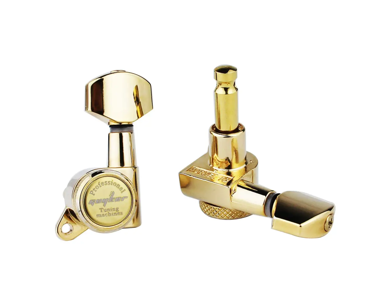 Guyker Gold Guitar Locking Tuners (3L + 3R) - 1:18 Ratio Machine Heads for Electric & Acoustic Guitars - view 2