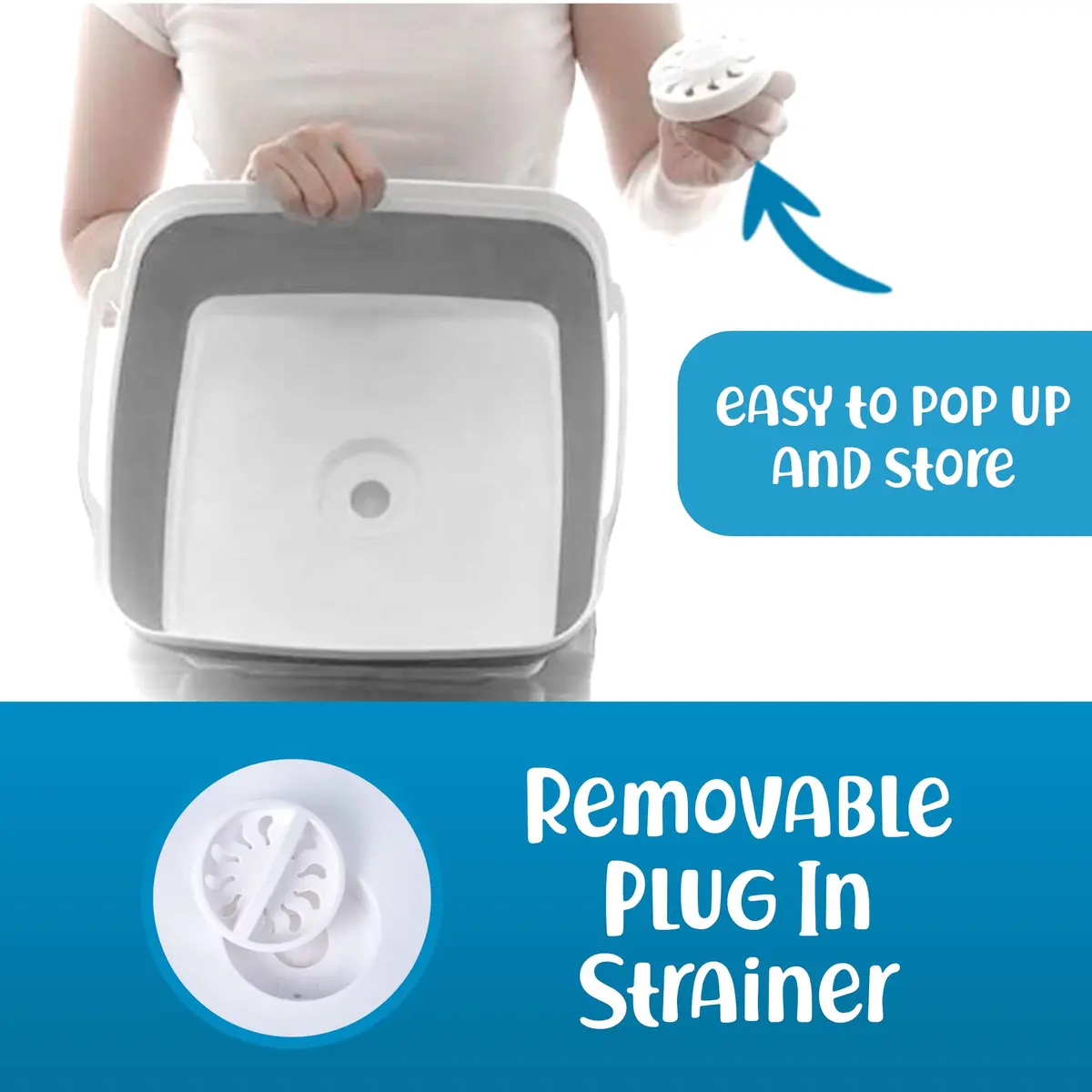 Home Spirit Collapsible Sink – 9L Portable Wash Basin Tub with Handle, Plug & Strainer – For Dishes, Fruits, Veggies, Laundry & Beverages | Multipurpose Kitchen Utility - view 5