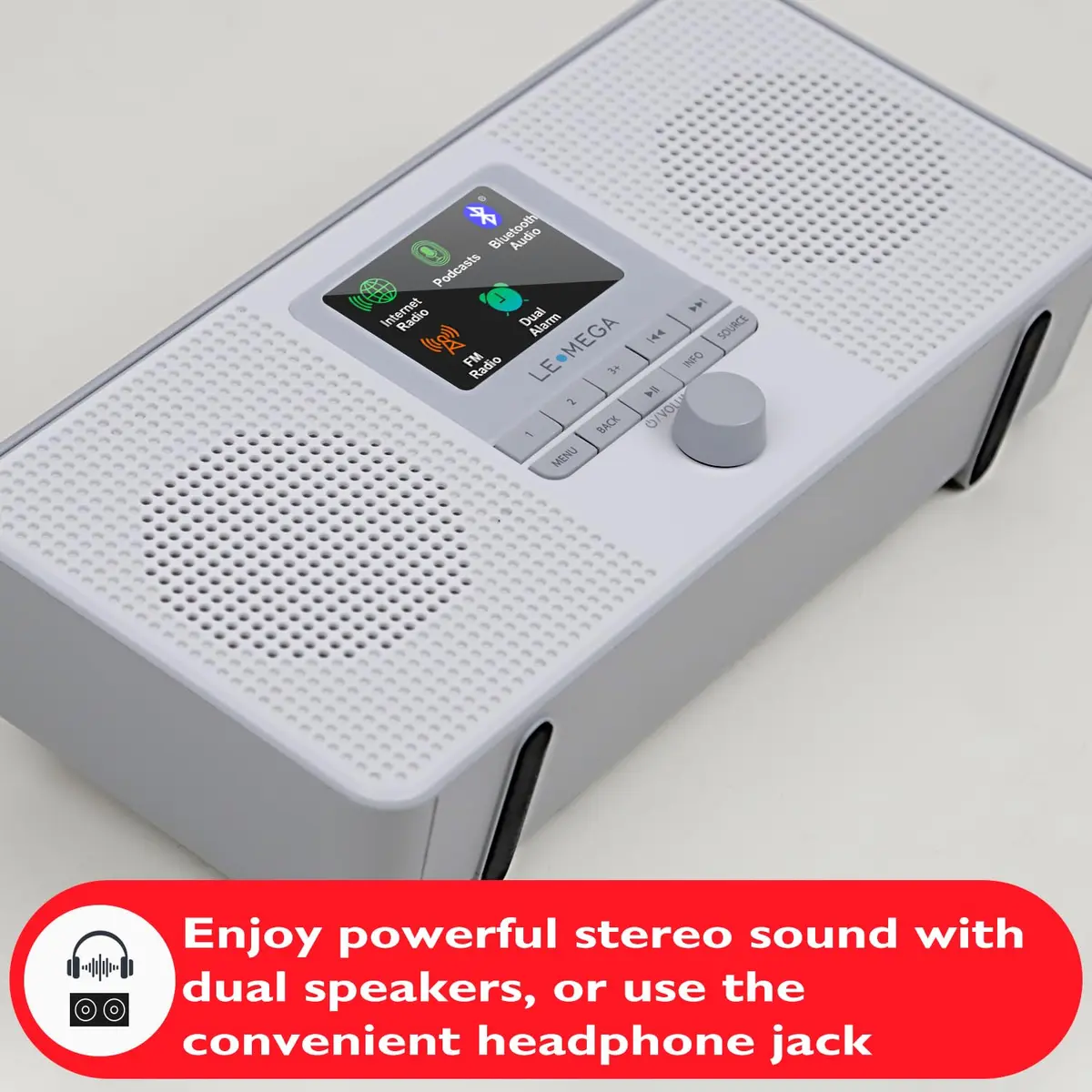 LEMEGA IR4S Internet Radio, Podcasts, Spotify, Bluetooth, FM Stereo, Gray | 23.4cm (9.2in) Length - view 5