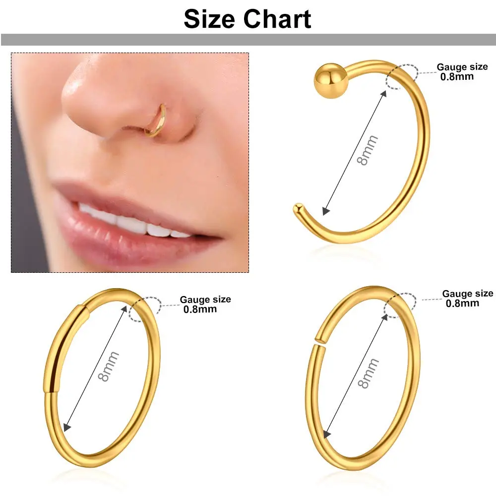ONESING Nose Piercing Jewelry Set 40 pcs 20G | Hypoallergenic Surgical Steel for Men Women - view 4