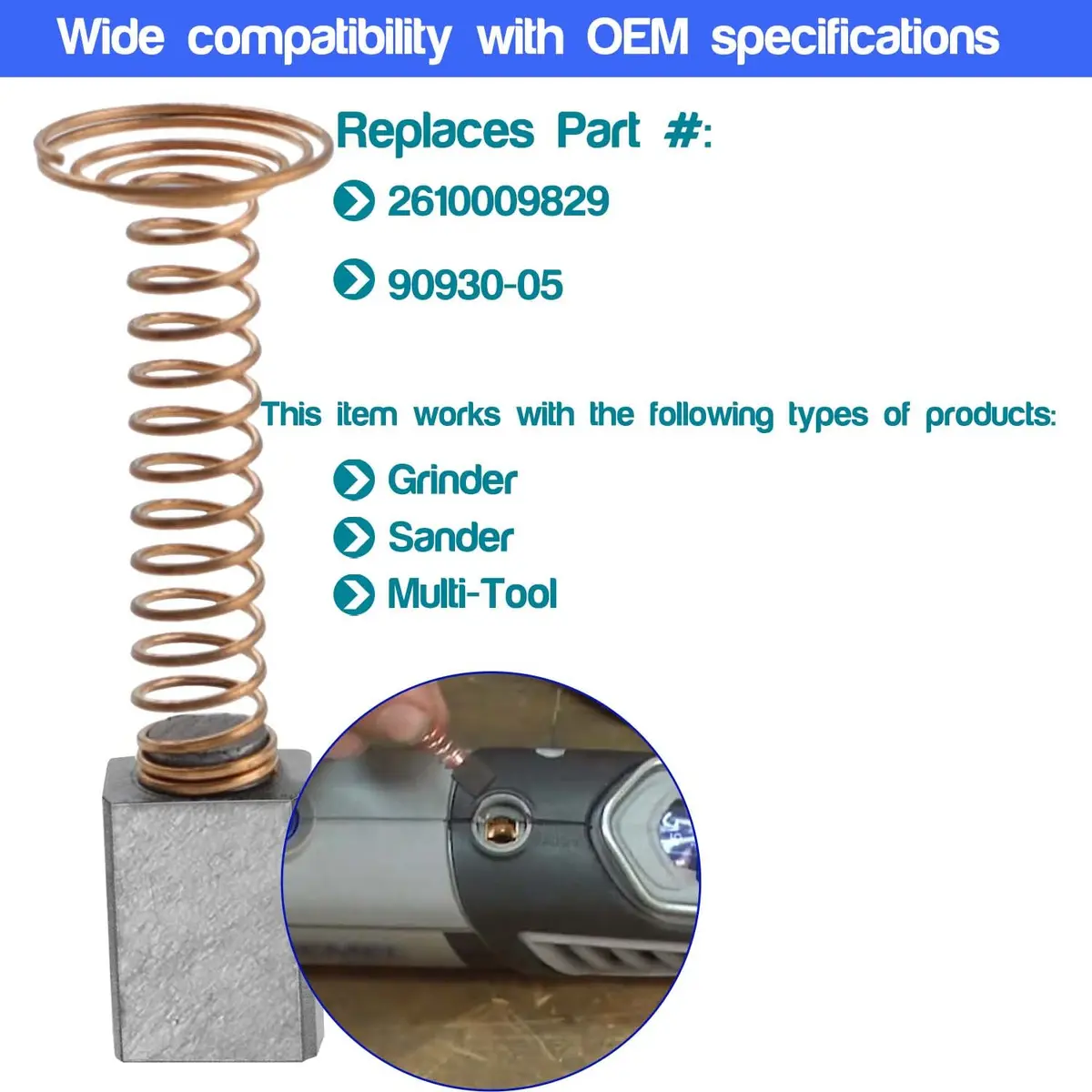Gysxrda Carbon Motor Brushes Compatible for Dremel 3000 200 276 396 | Long Service Life, Replacement Part - view 2