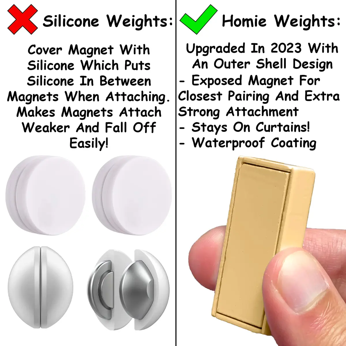 Homie Magnetic Curtain Weights 8 Pack with Carrying Case | Stops Curtains Blowing (Beige) - view 3