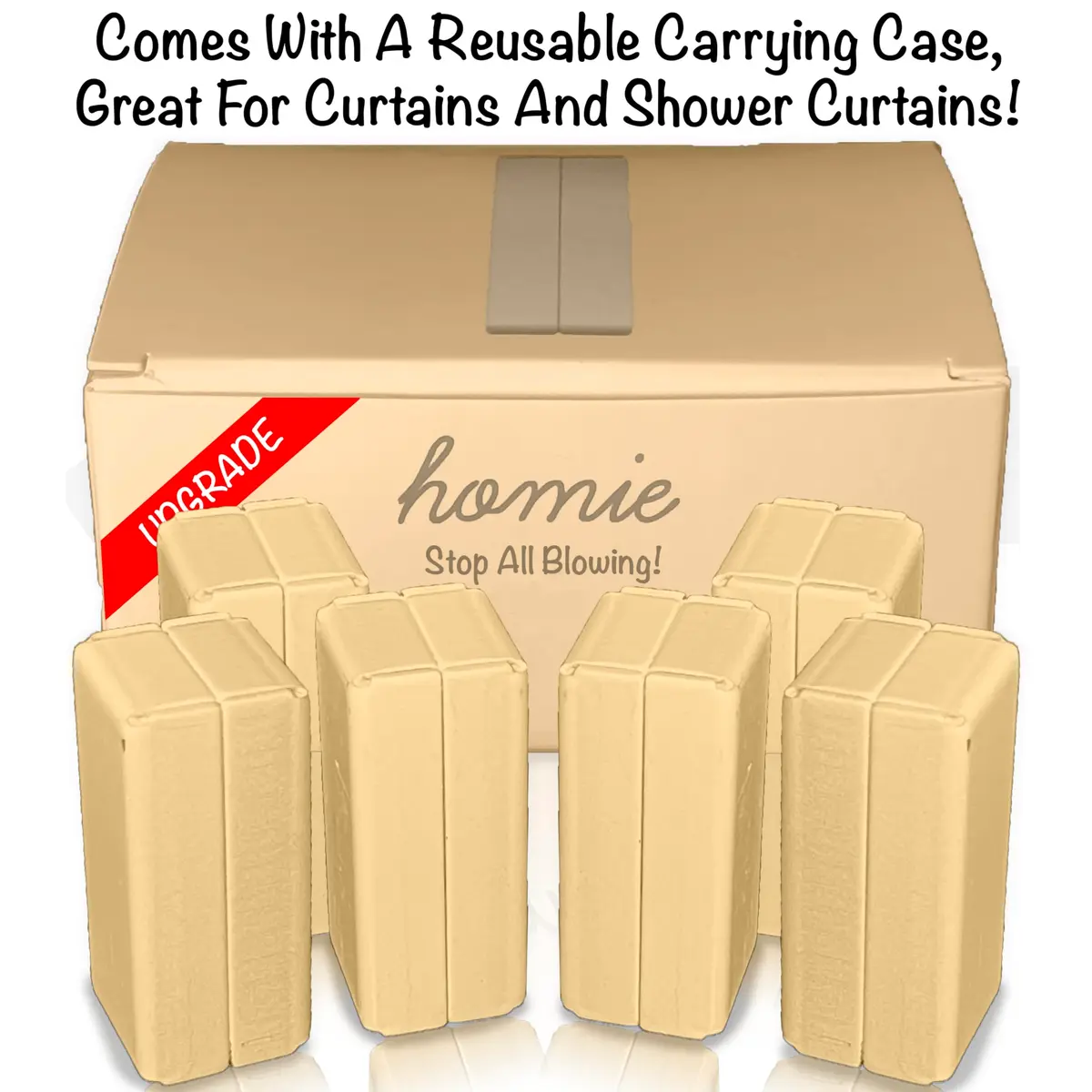 Homie Magnetic Curtain Weights 8 Pack with Carrying Case | Stops Curtains Blowing (Beige) - view 4