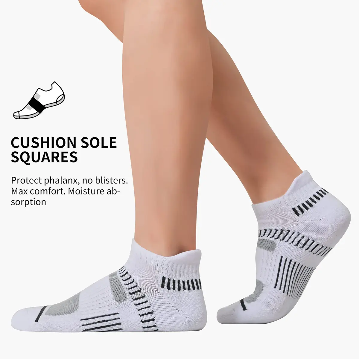 COOPLUS Mens Ankle Socks Athletic Cushioned Breathable Low Cut Tab with Arch Support - 6 Pairs | All-Season Comfort & Impact Absorption - view 4